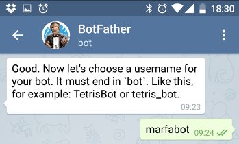 создание bot Telegram